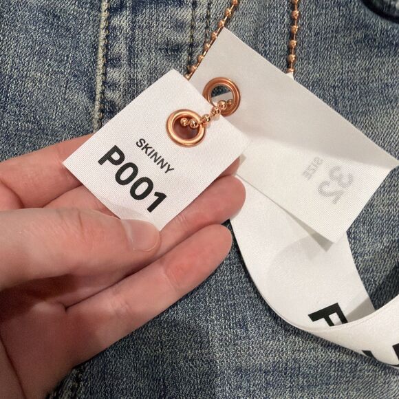 Purple Brand Jeans P001 Light Blue Vintage Skinny Distressed P001-LBVR524 Sz 32 - Picture 5 of 10